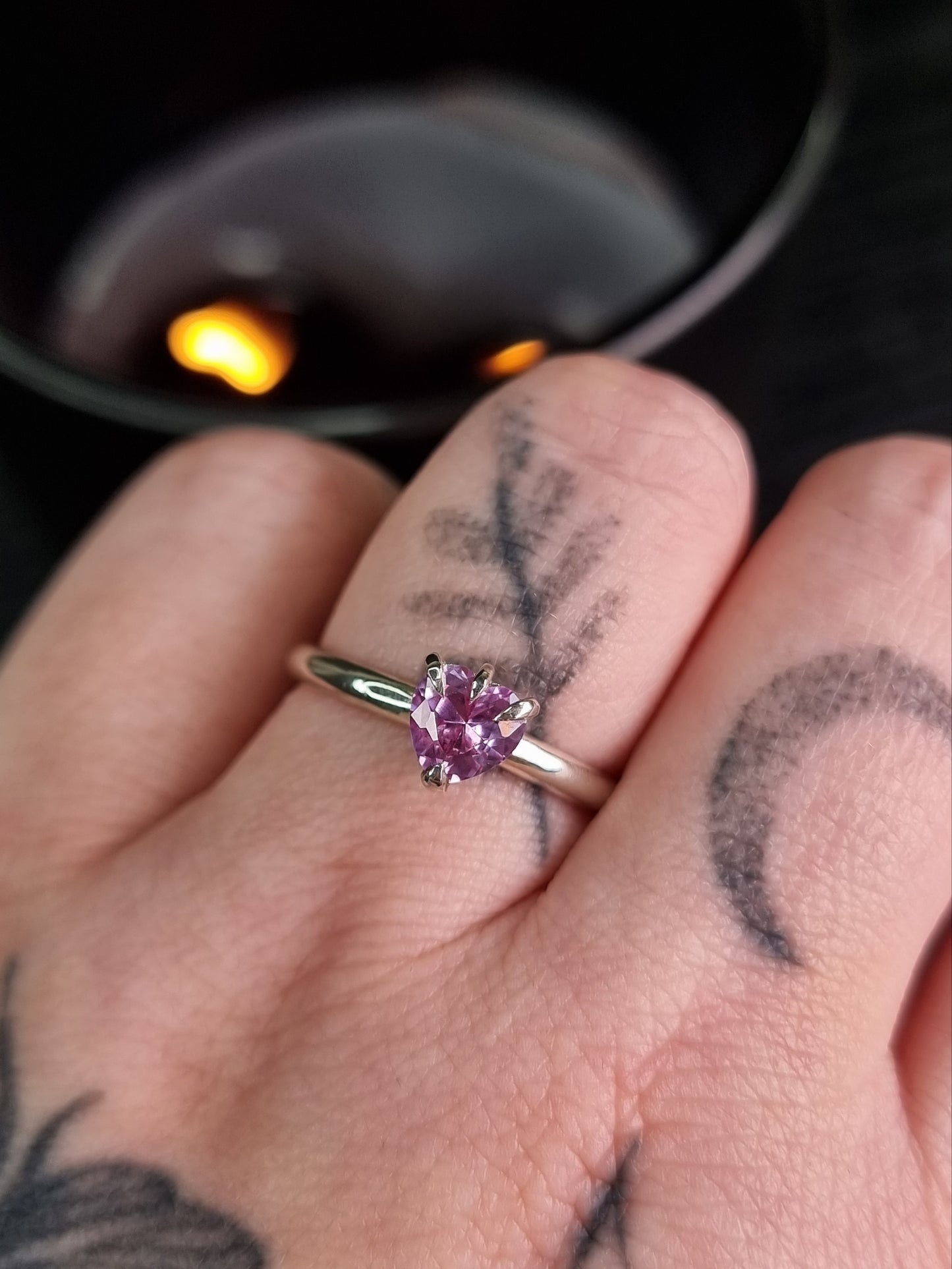 Pink Sapphire Sweetheart Ring MTO