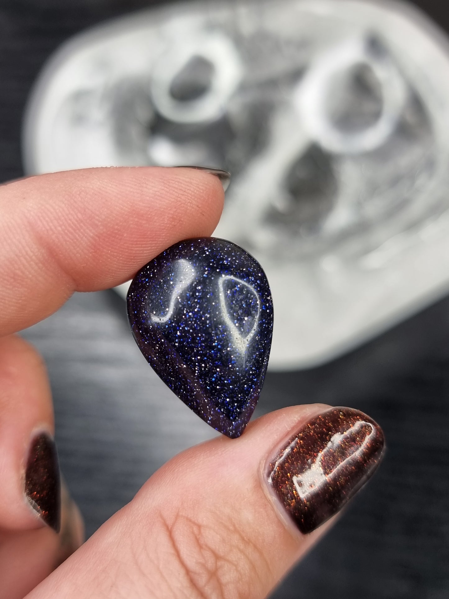 Blue Goldstone Teardrop PYP