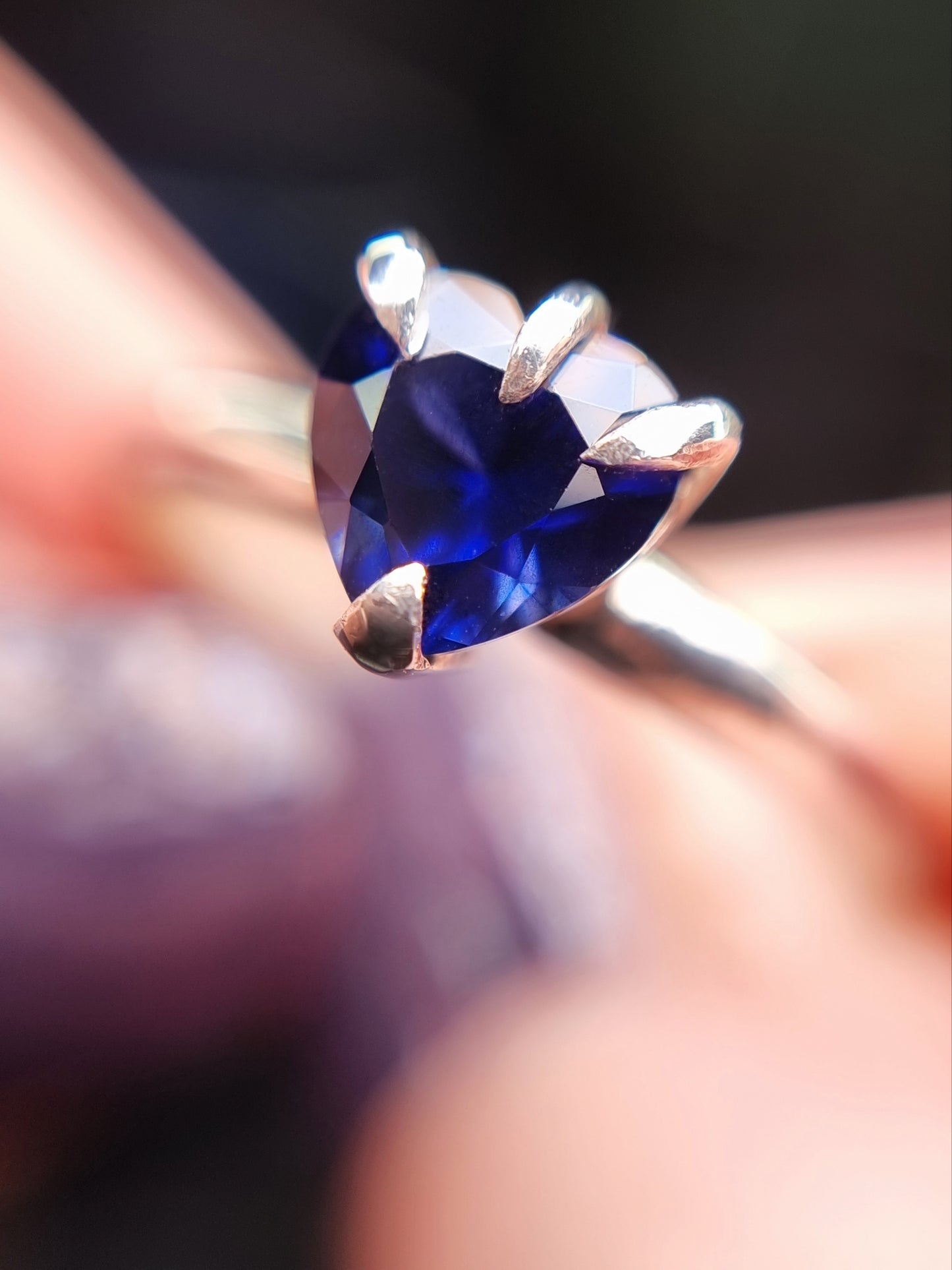 Blue Sapphire Sweetheart Ring MTO