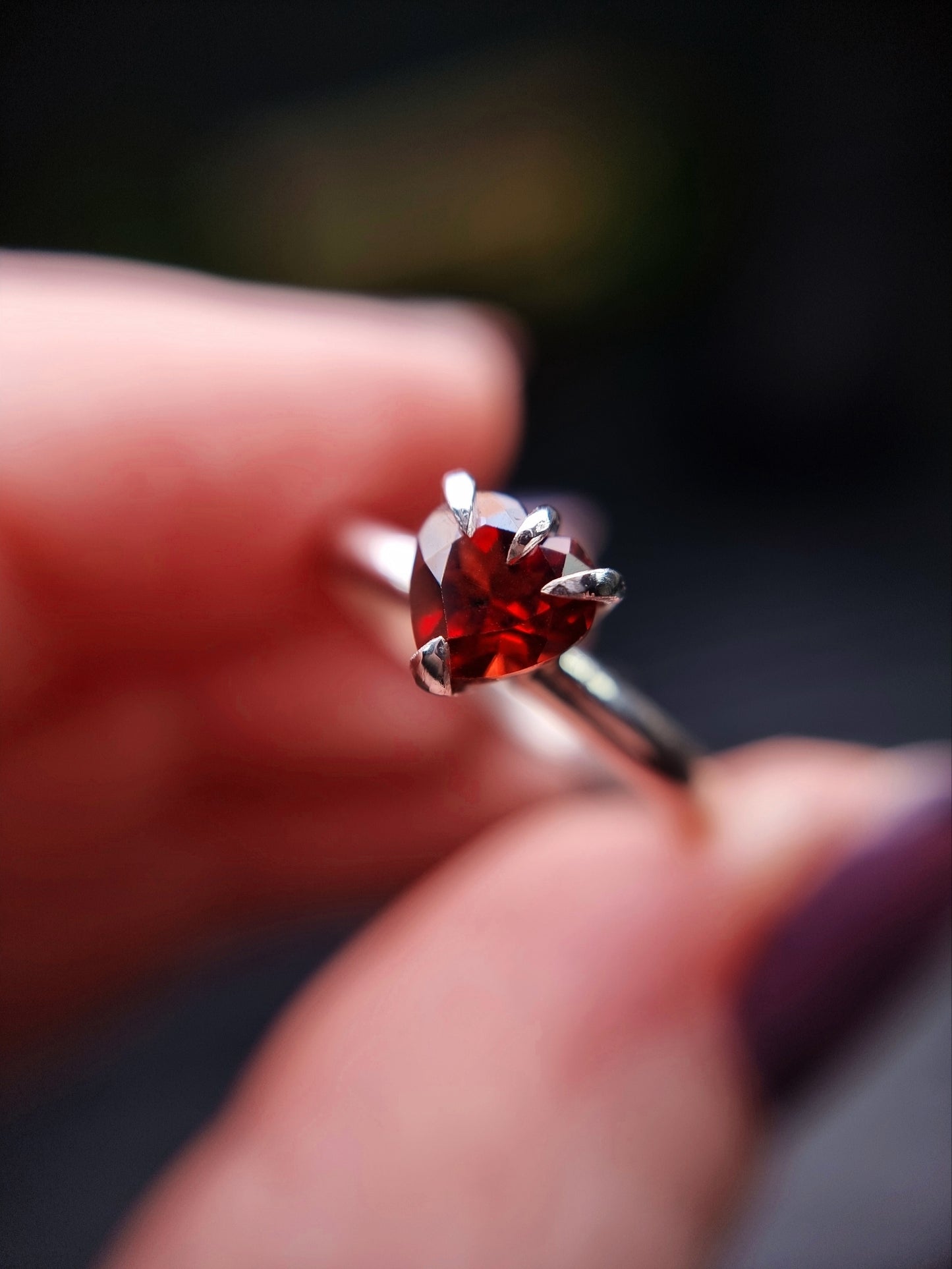 Garnet Sweetheart Ring MTO