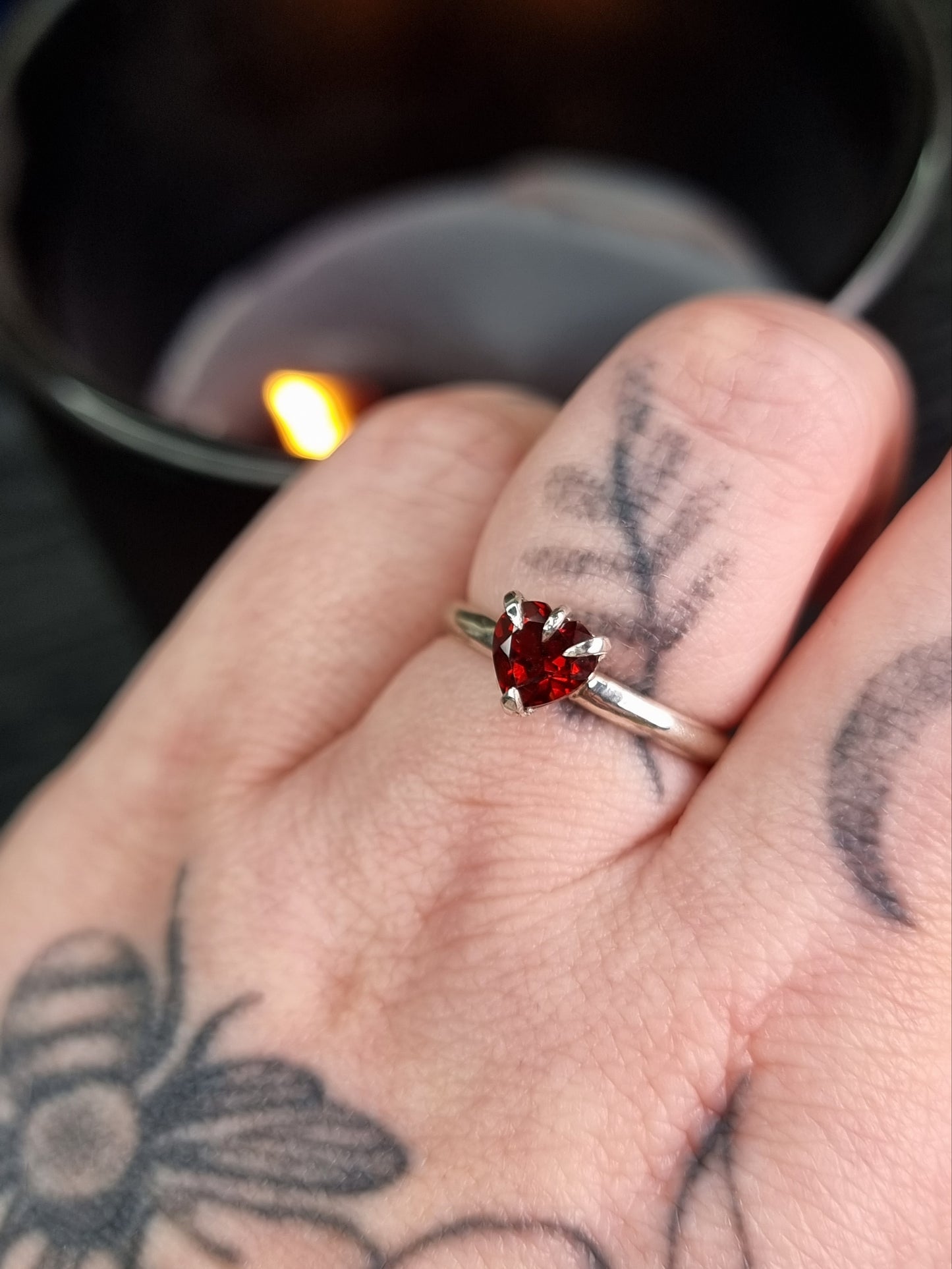 Garnet Sweetheart Ring MTO