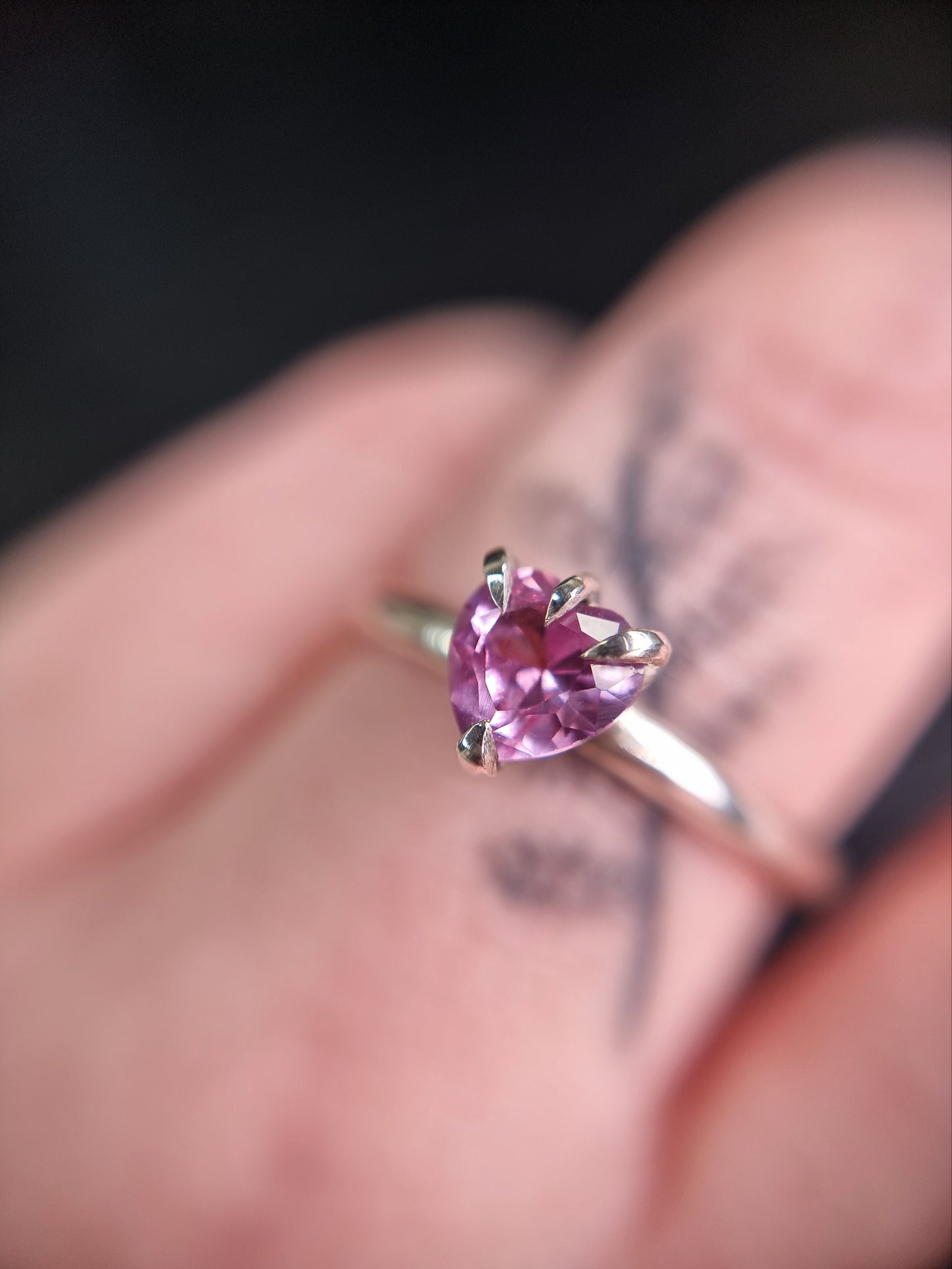 Pink Sapphire Sweetheart Ring MTO