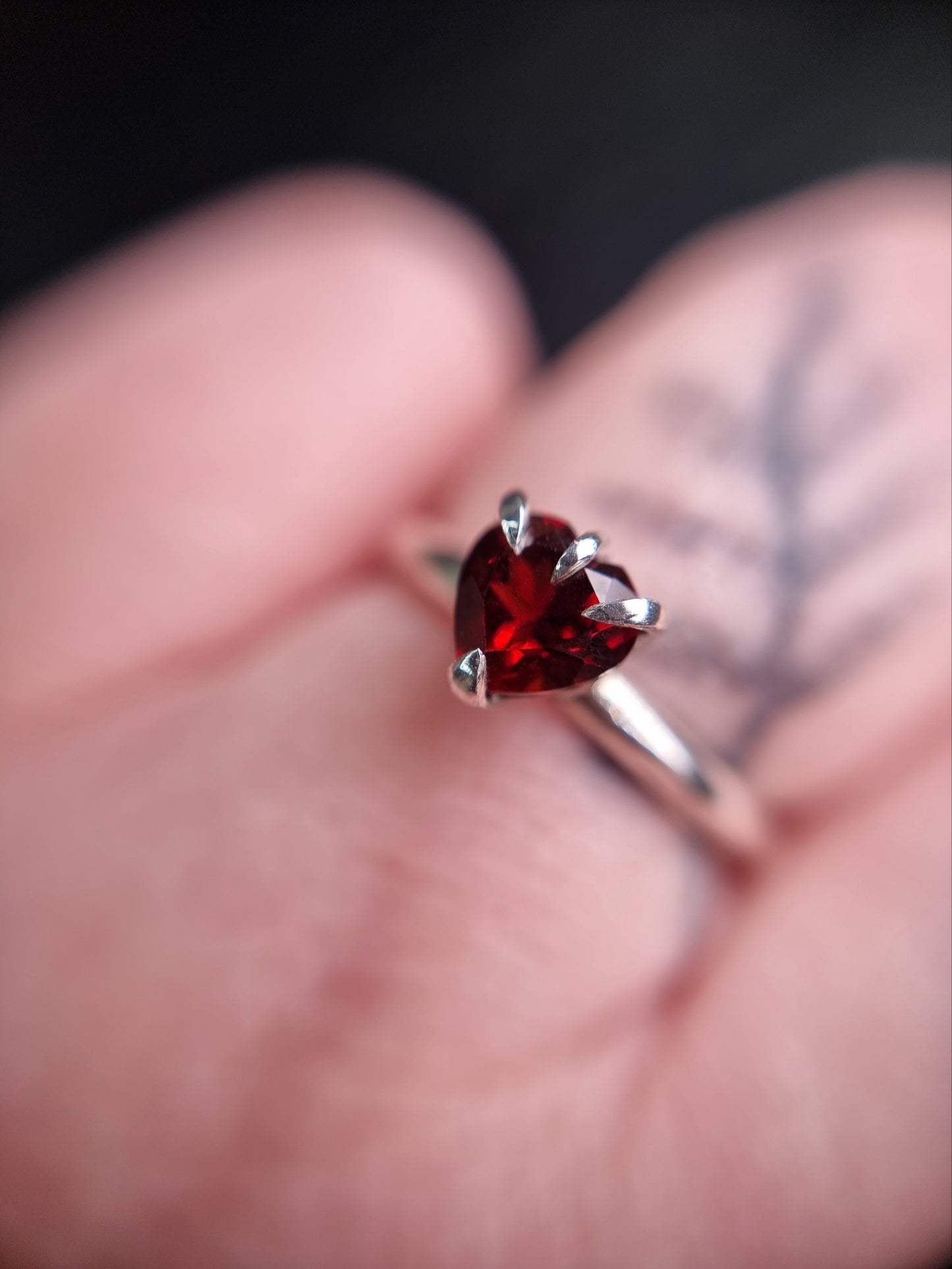 Garnet Sweetheart Ring MTO