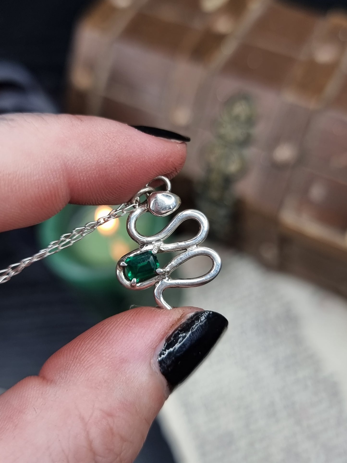 Emerald Snake Necklace