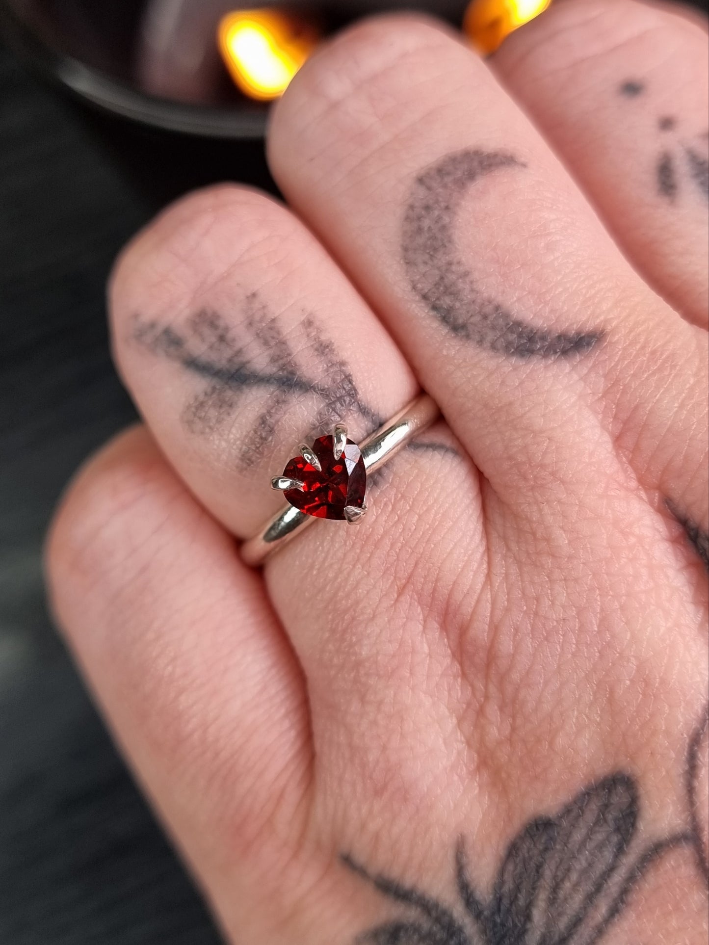 Garnet Sweetheart Ring MTO