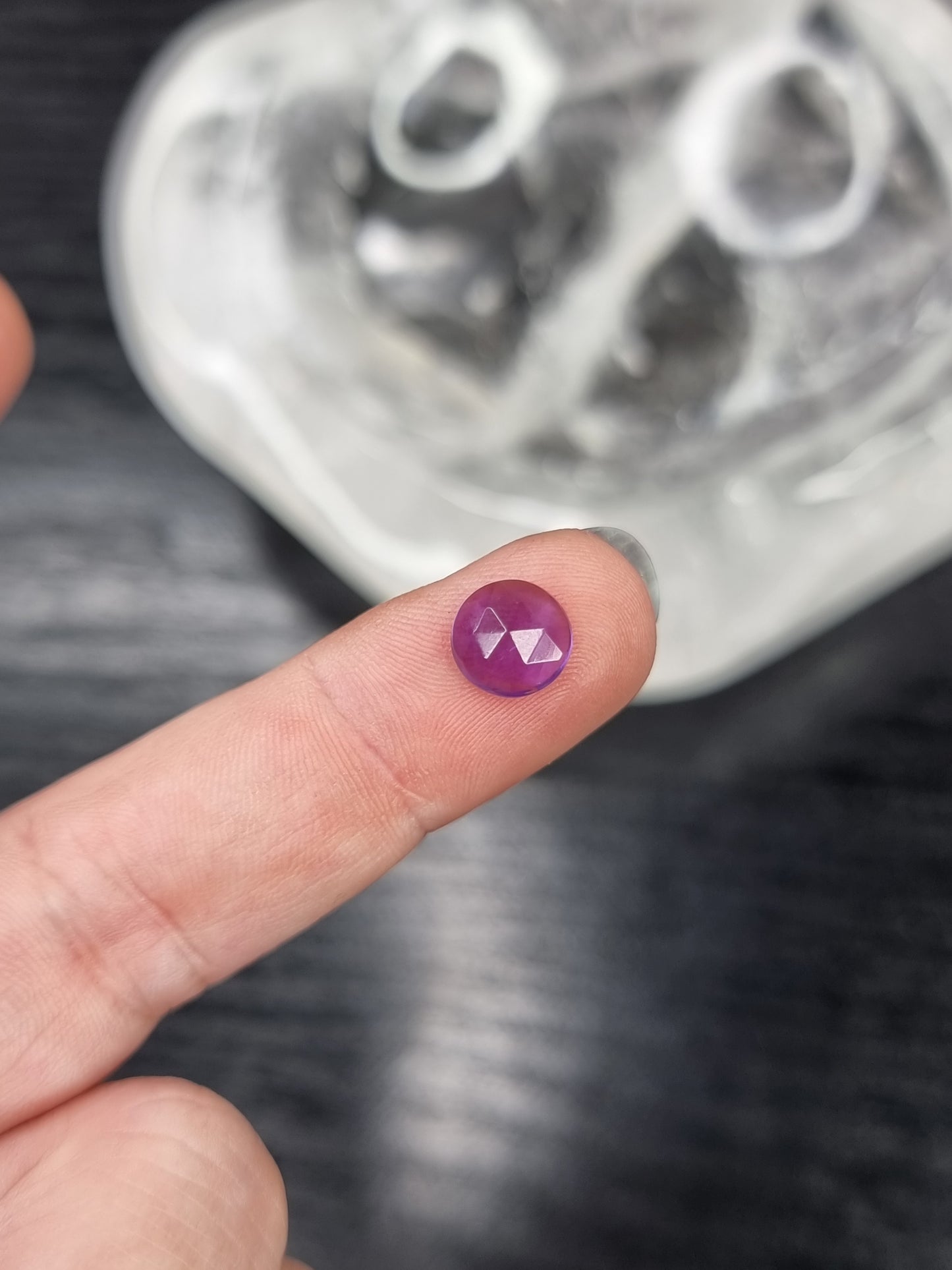 Amethyst Rose Cut Round PYP