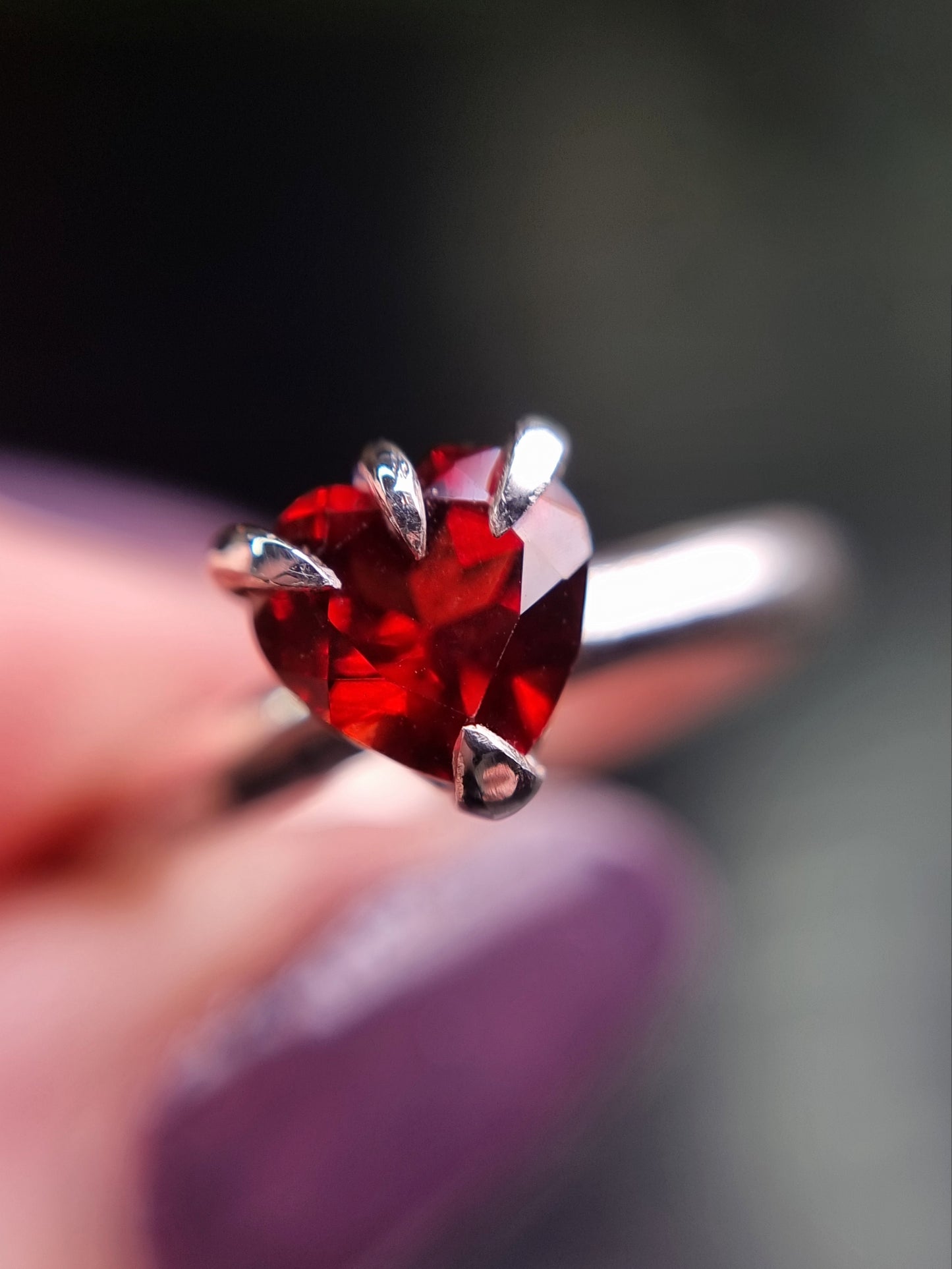 Garnet Sweetheart Ring MTO