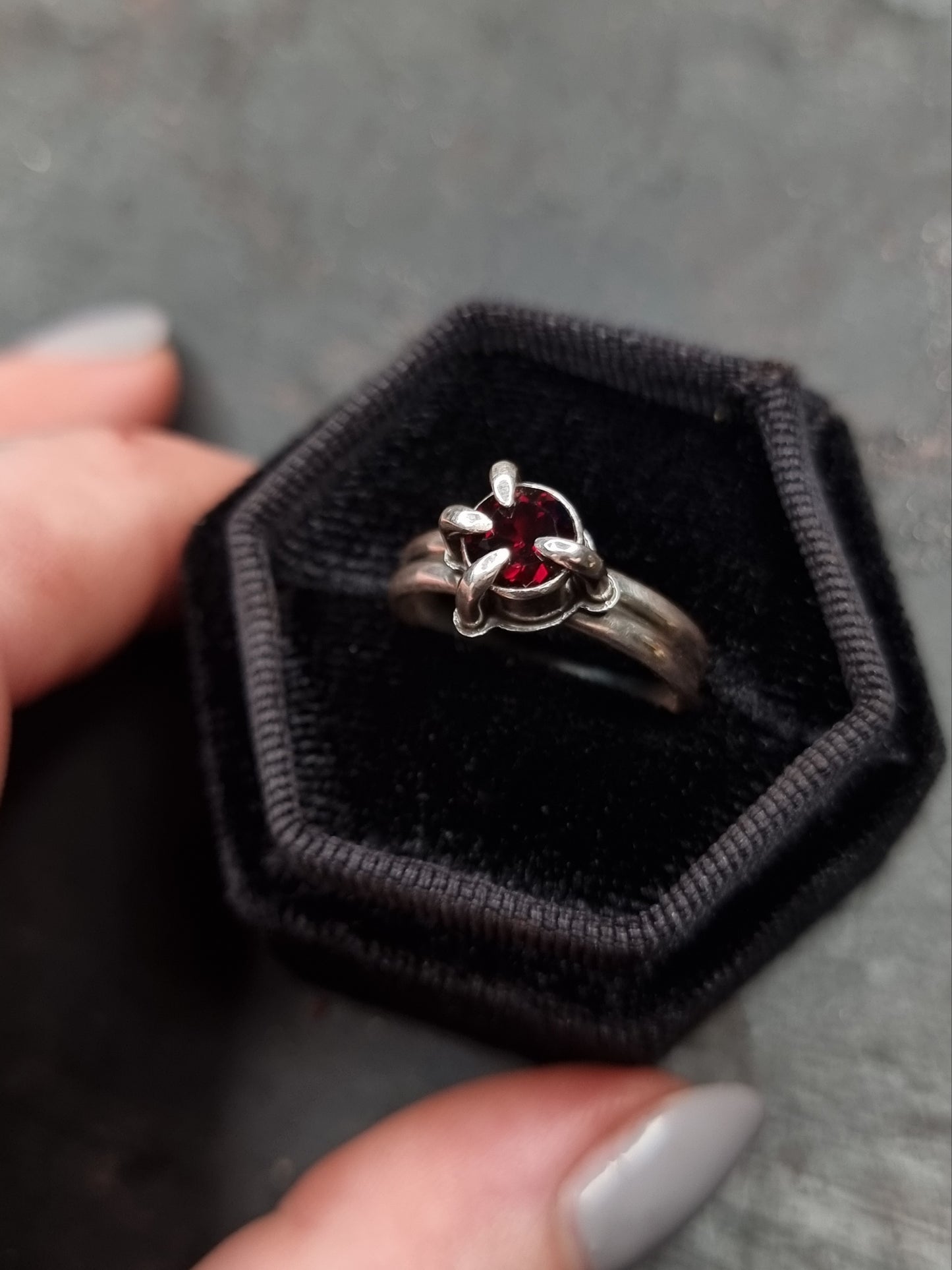 Garnet Talon Ring MTO