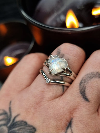 Moonstone Lovers Grasp Ring MTO