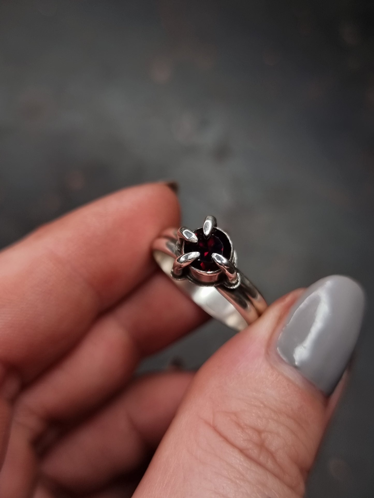 Garnet Talon Ring MTO