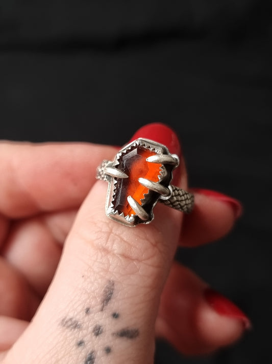 Garnet Crypt Keeper Ring (UK O 1/2)