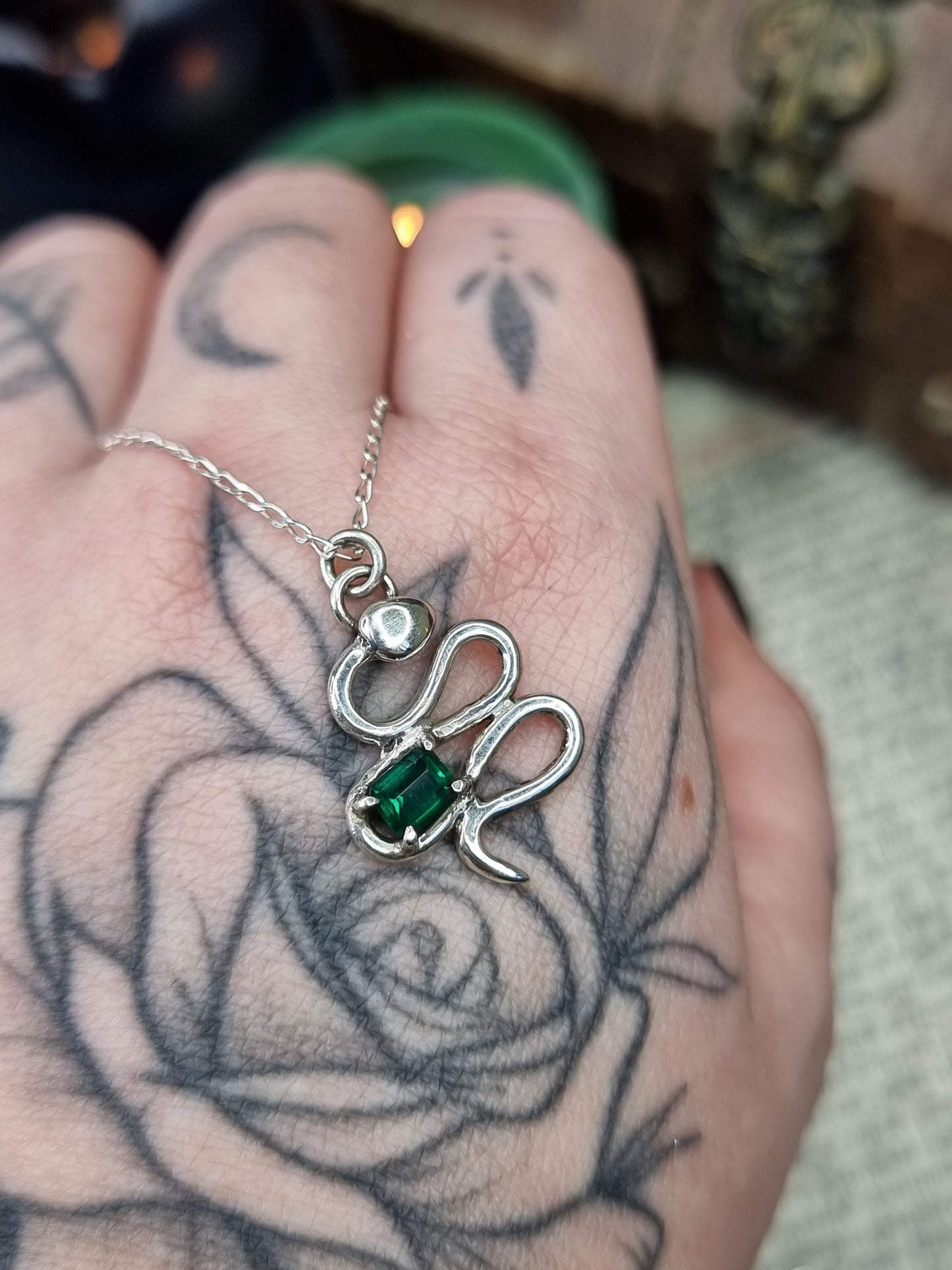 Emerald Snake Necklace