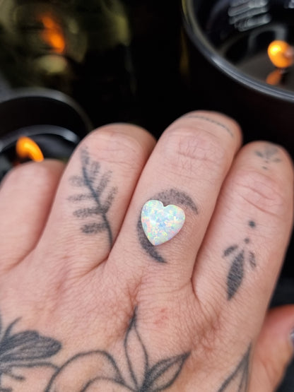 White Faux Opal Heart PYP