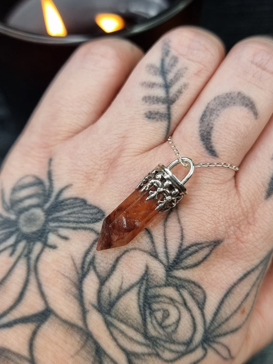 Fire Quartz Cathedral Necklace