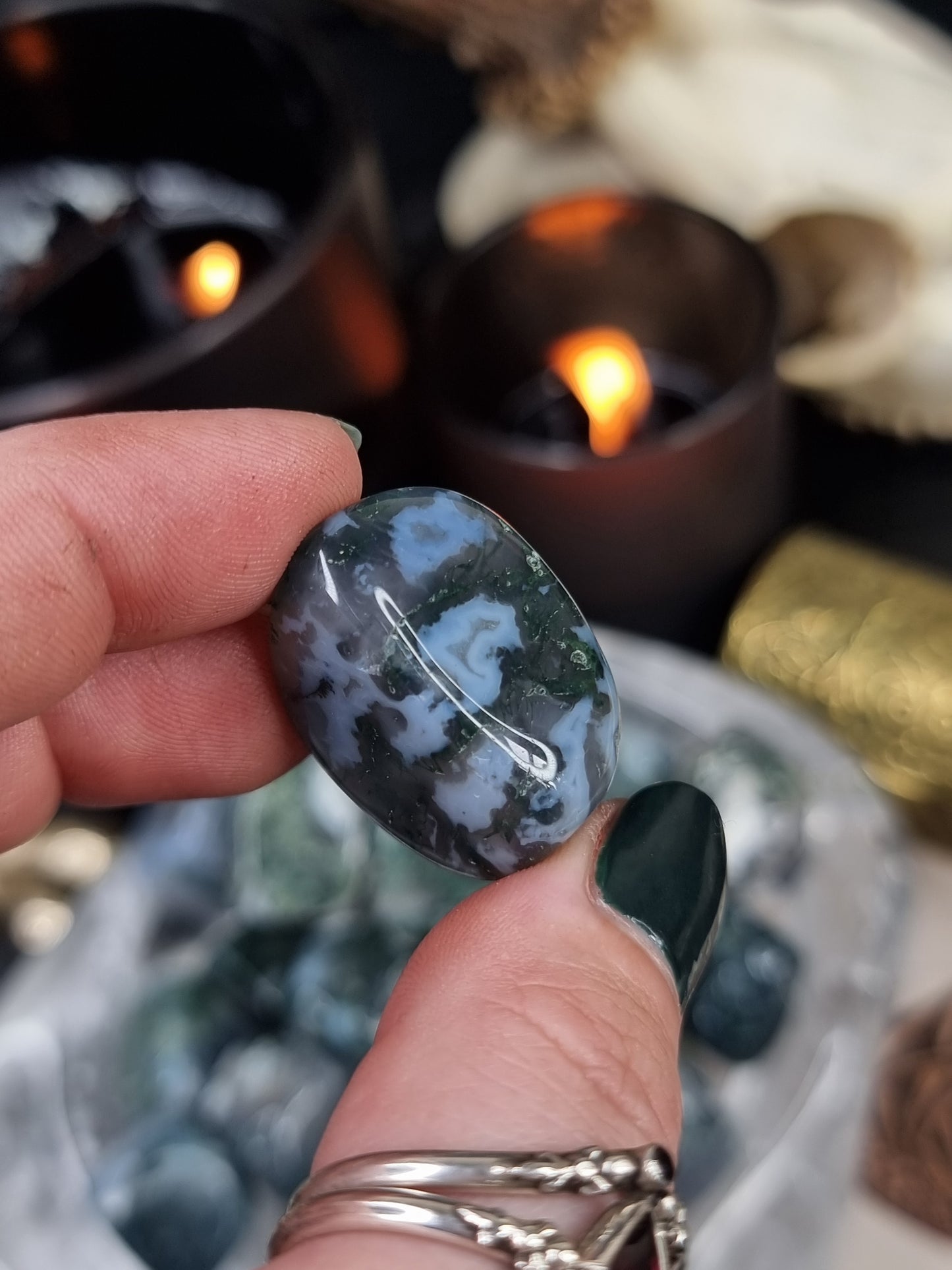 Moss Agate Tumble stone