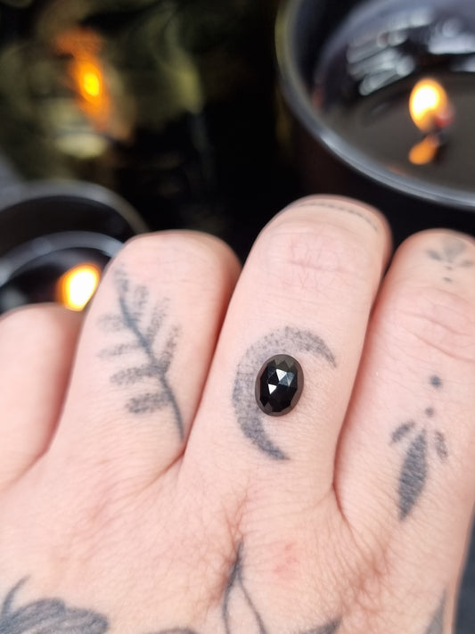 Black Spinel Oval Rose Cut PYP