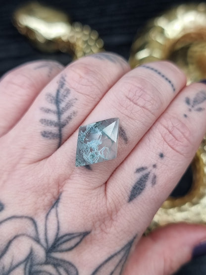 Moss Agate x Quartz Doublet Diamond PYP