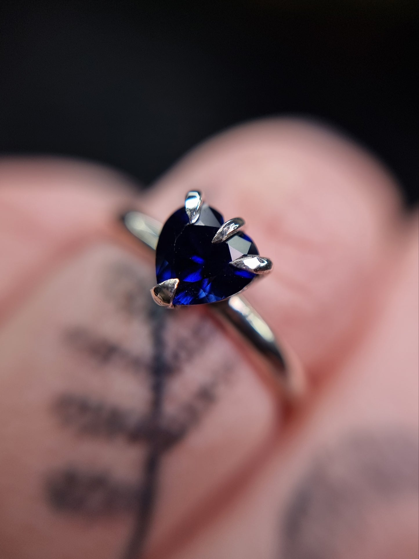 Blue Sapphire Sweetheart Ring MTO