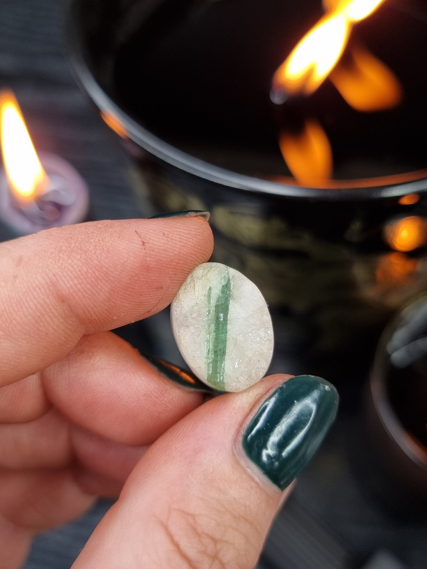 Raw Tourmaline In Quartz Oval PYP