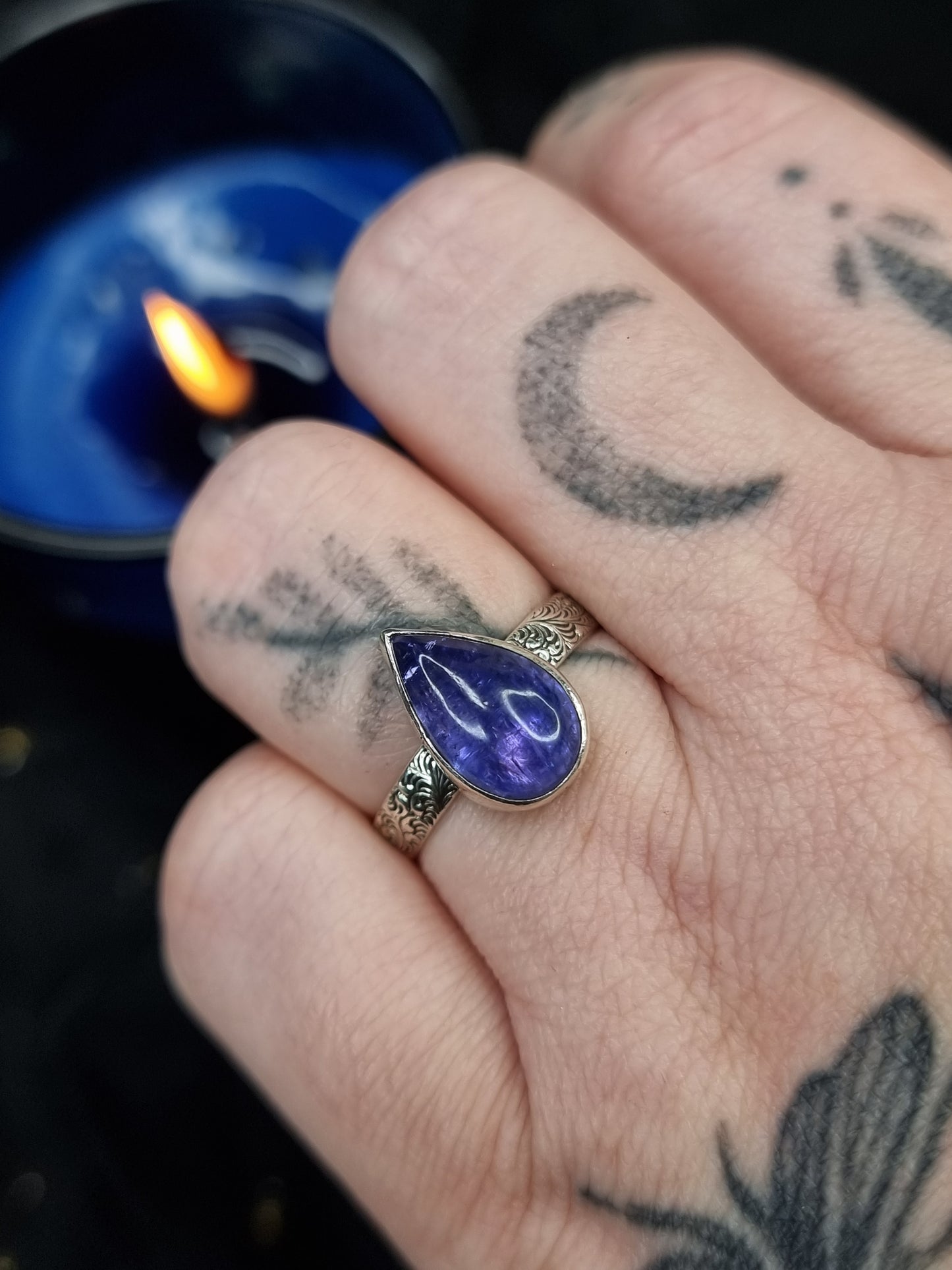 Tanzanite Baroque Ring (UK N 1/2)