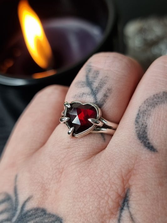 Garnet Lovers Grasp Ring MTO