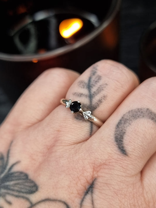 Black Spinel Grace Ring (UK O)