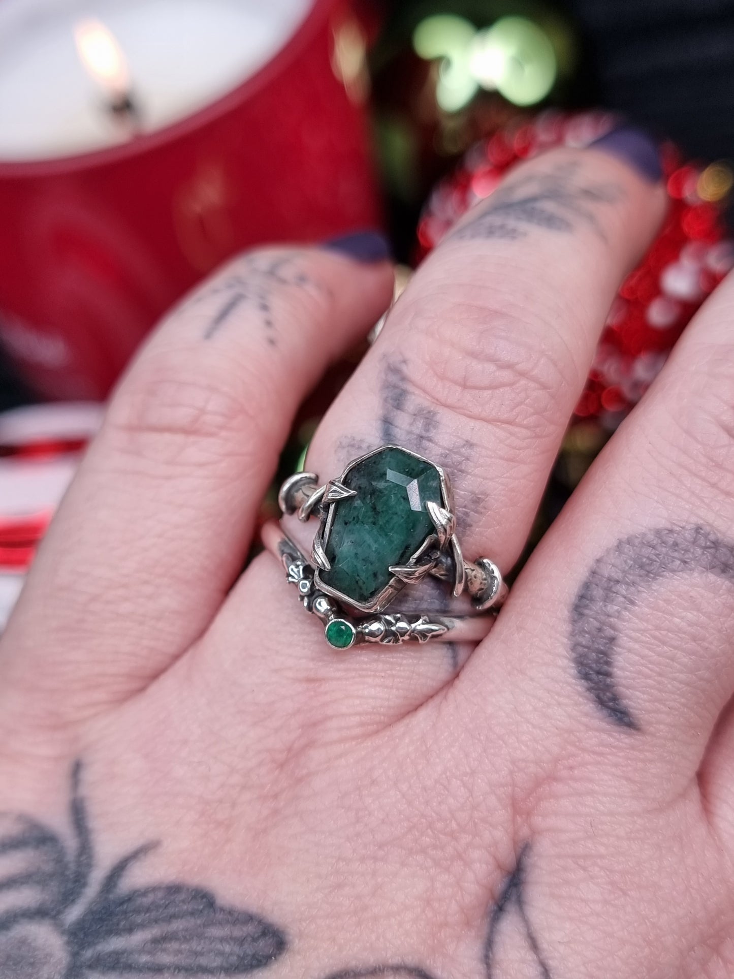 Limited Edition Emerald Adorn Wishbone ring MTO