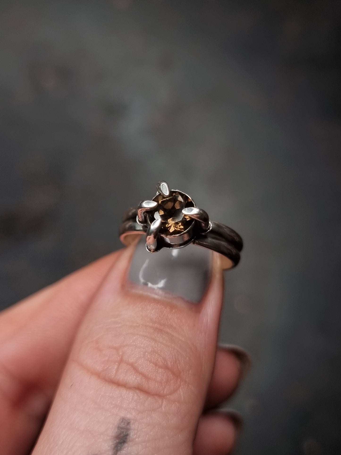 Smoky Quartz Talon Ring MTO