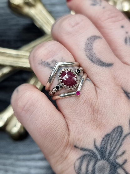 Ruby Wishbone Ring MTO