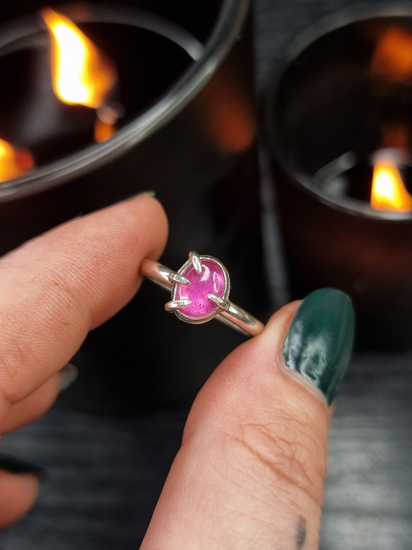 Pink Sapphire Clawed Ring (UK N 1/2)