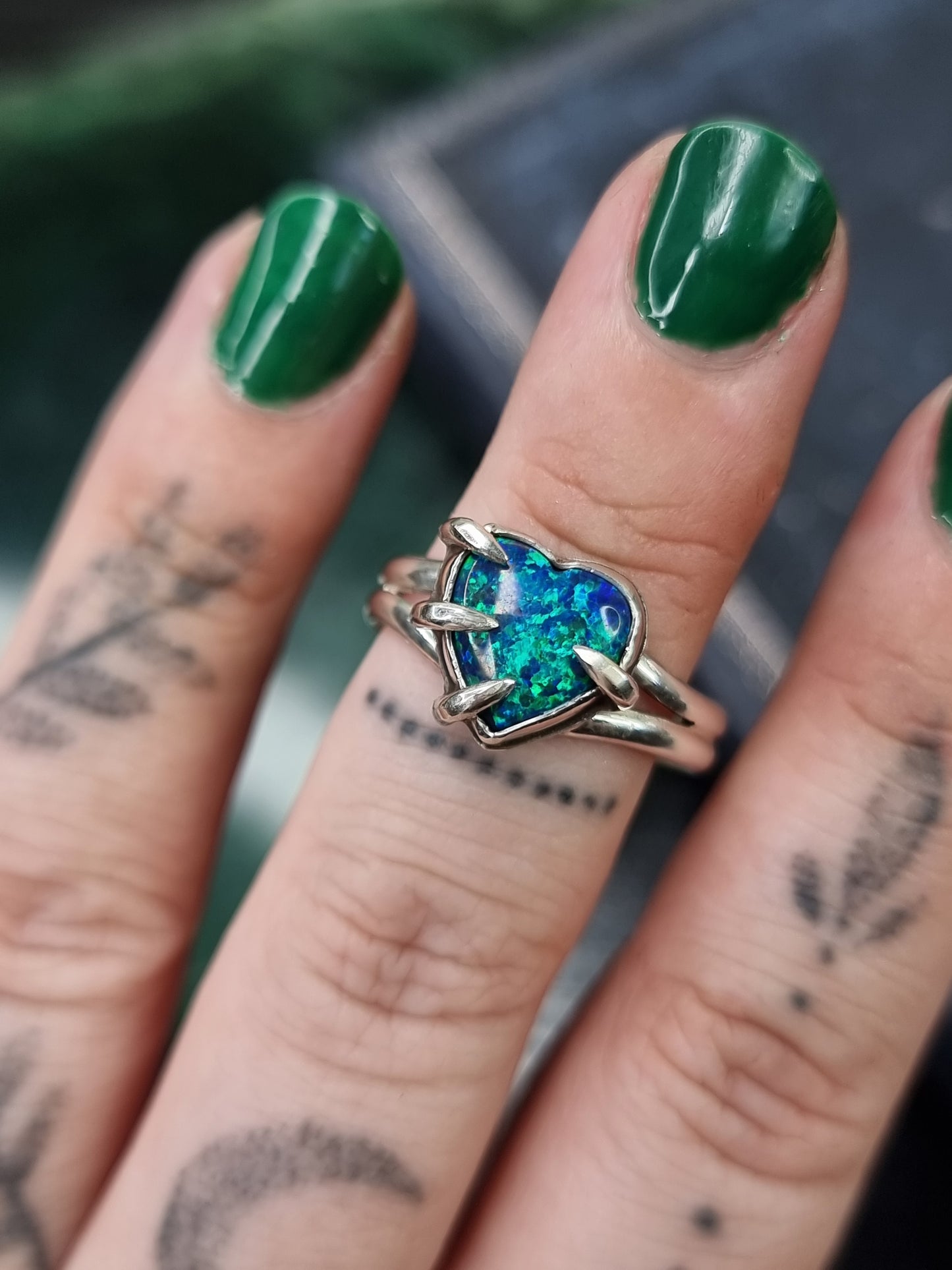 Blue Opal Lovers Grasp Ring MTO