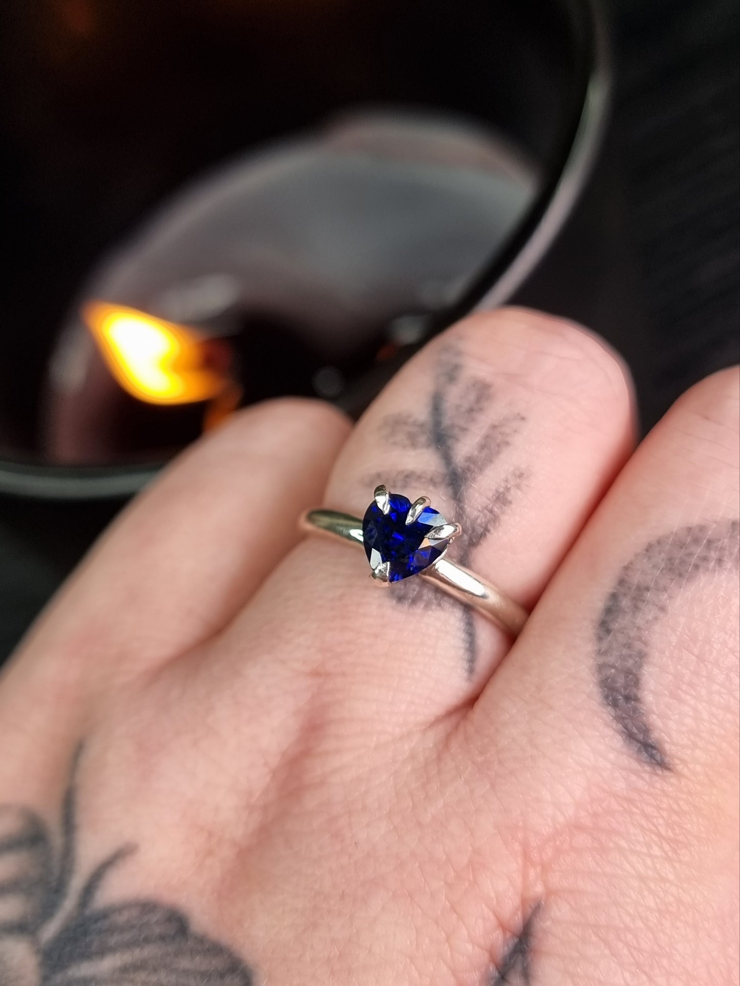 Blue Sapphire Sweetheart Ring MTO