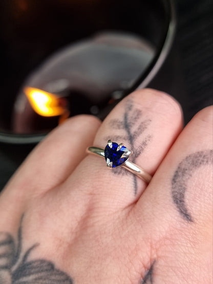 Blue Sapphire Sweetheart Ring MTO