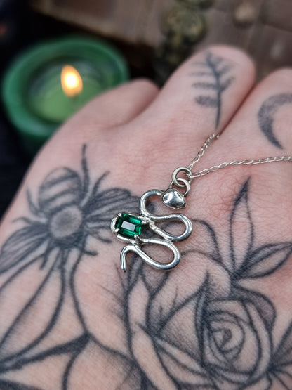 Emerald Snake Necklace