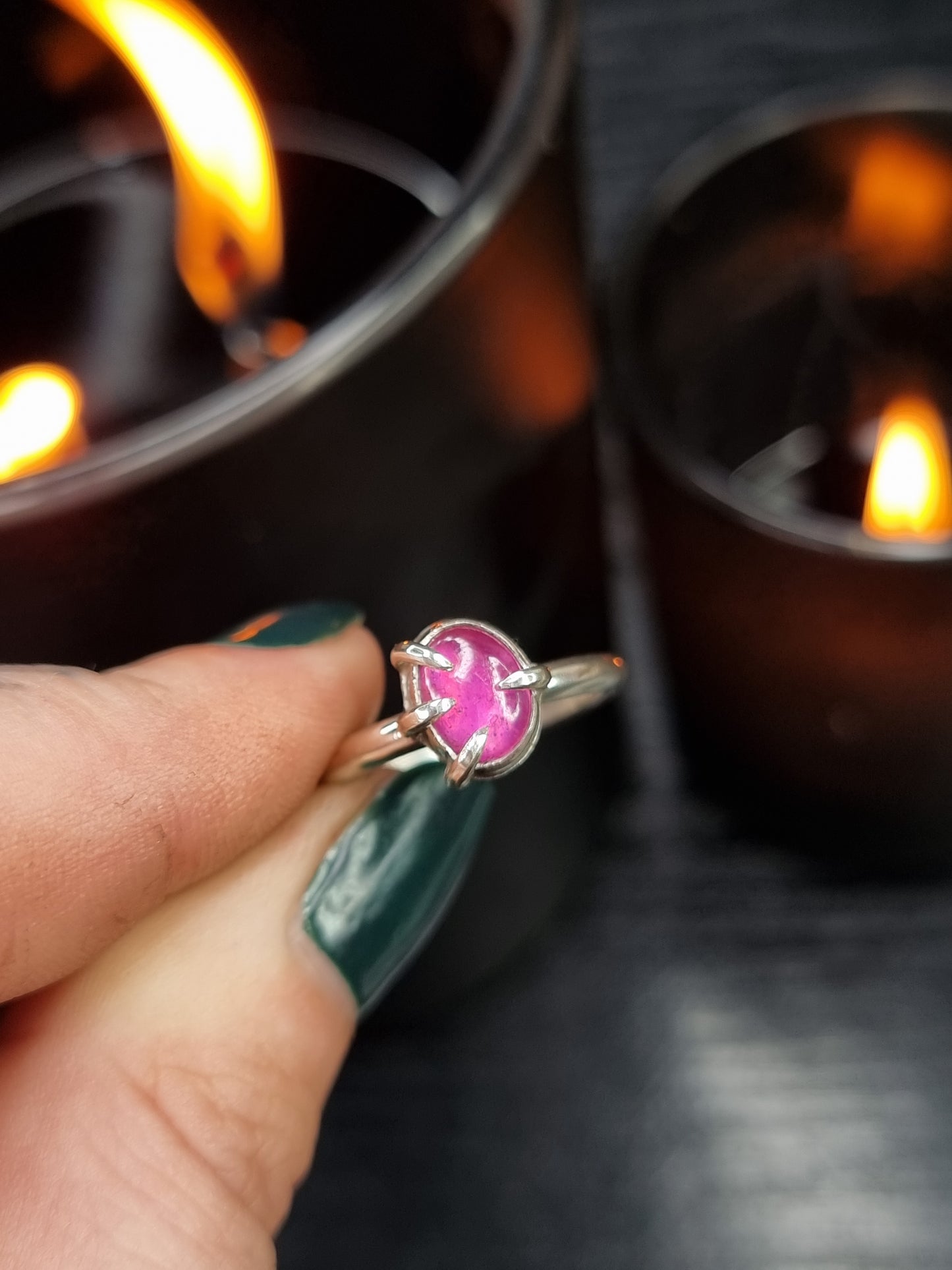 Pink Sapphire Clawed Ring (UK N 1/2)