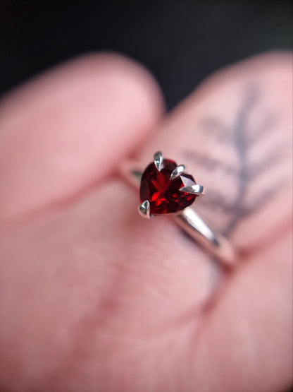 Garnet Sweetheart Ring MTO