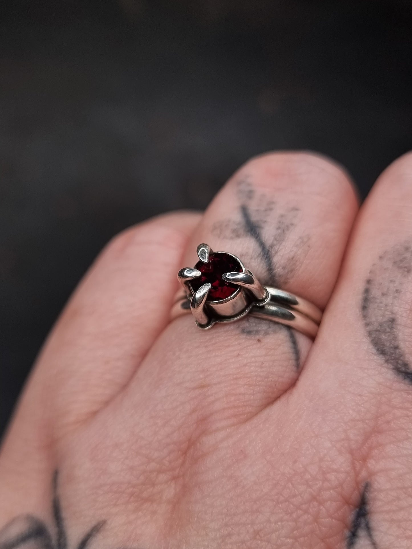 Garnet Talon Ring MTO