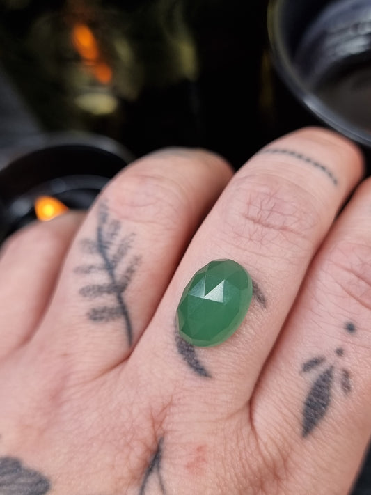 Green Onyx Rose Cut Oval PYP