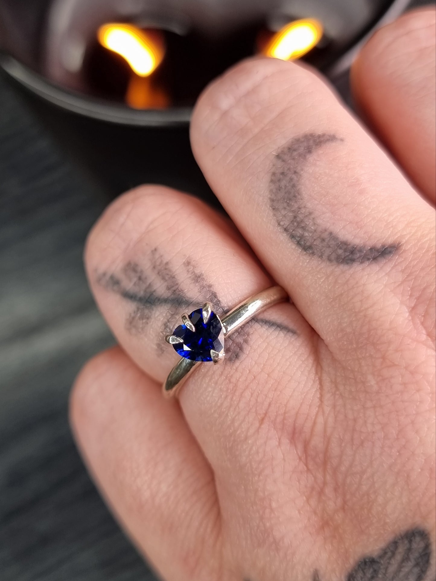 Blue Sapphire Sweetheart Ring MTO