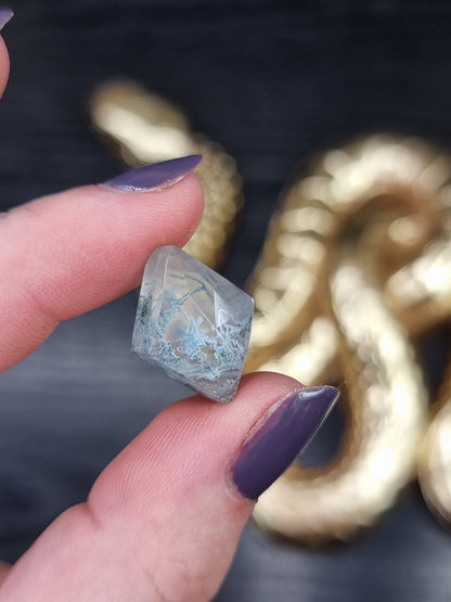 Moss Agate x Quartz Doublet Diamond PYP