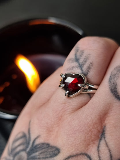 Garnet Lovers Grasp Ring MTO