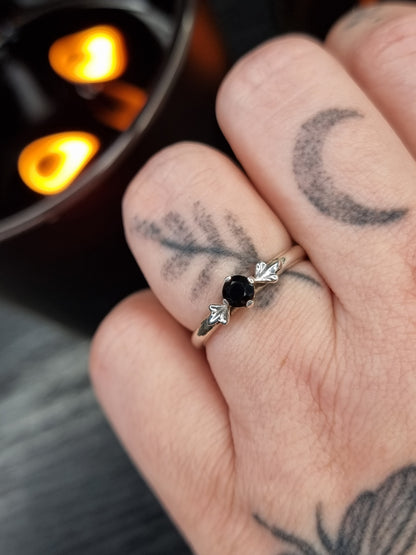 Black Spinel Grace Ring (UK O)