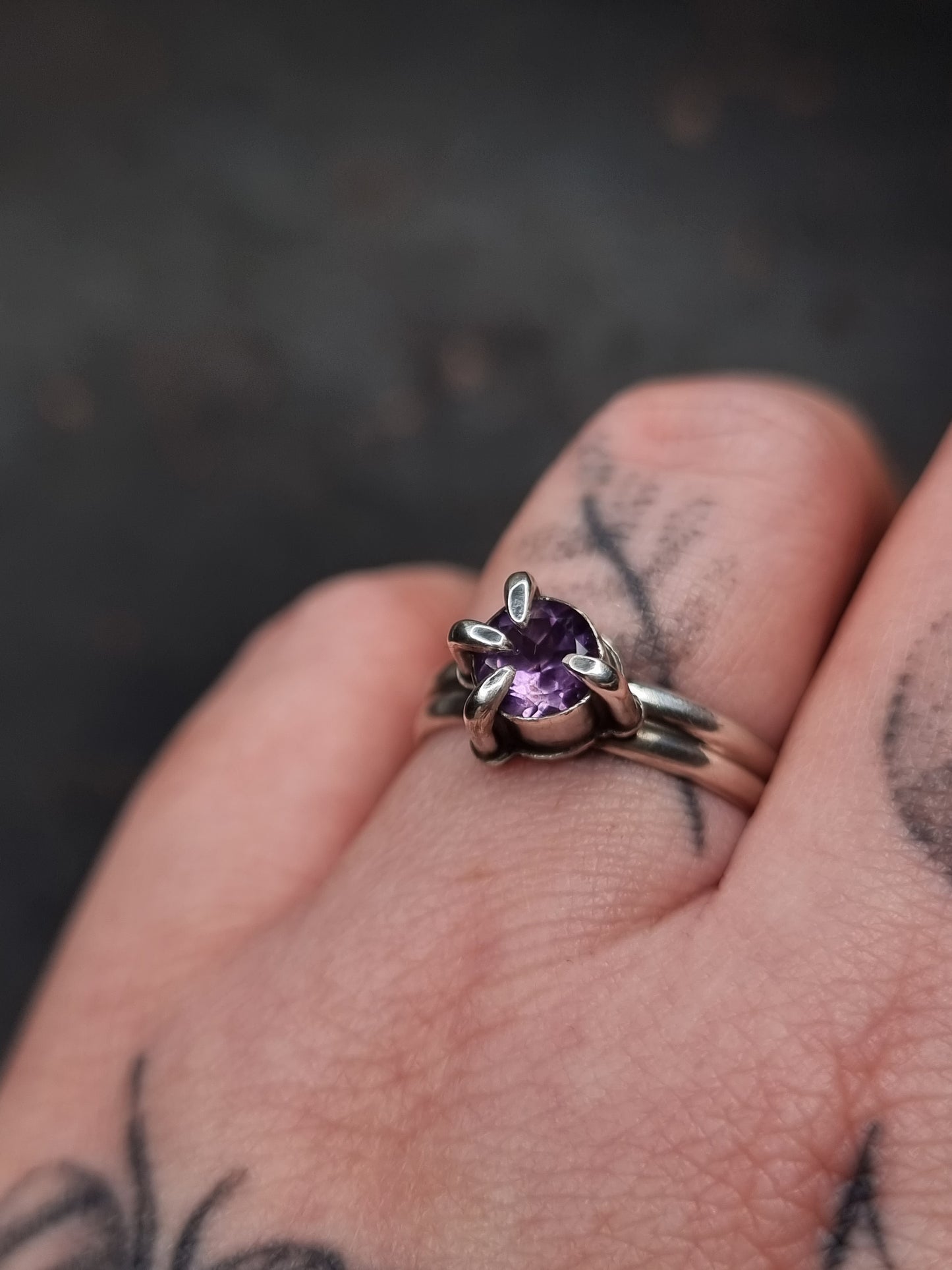 Amethyst Talon Ring MTO