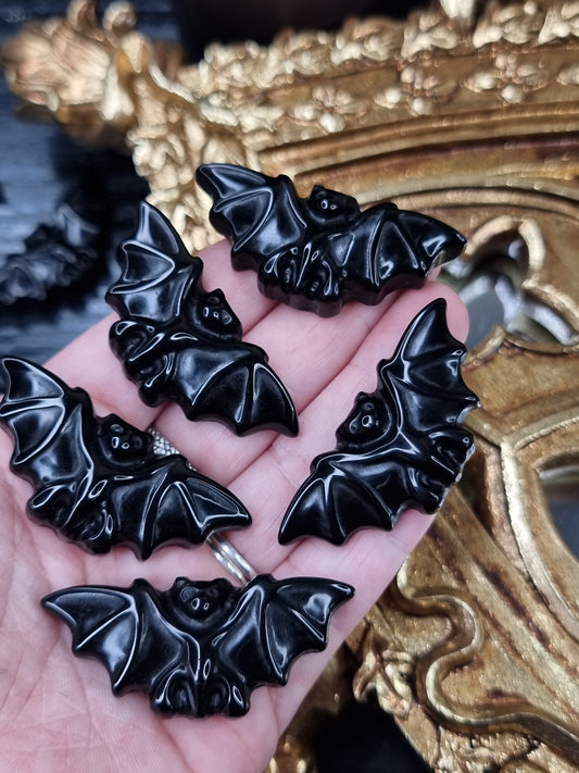 Obsidian Bat Carving