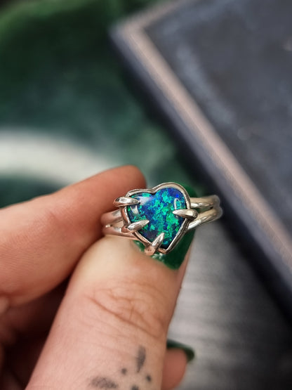 Blue Opal Lovers Grasp Ring MTO