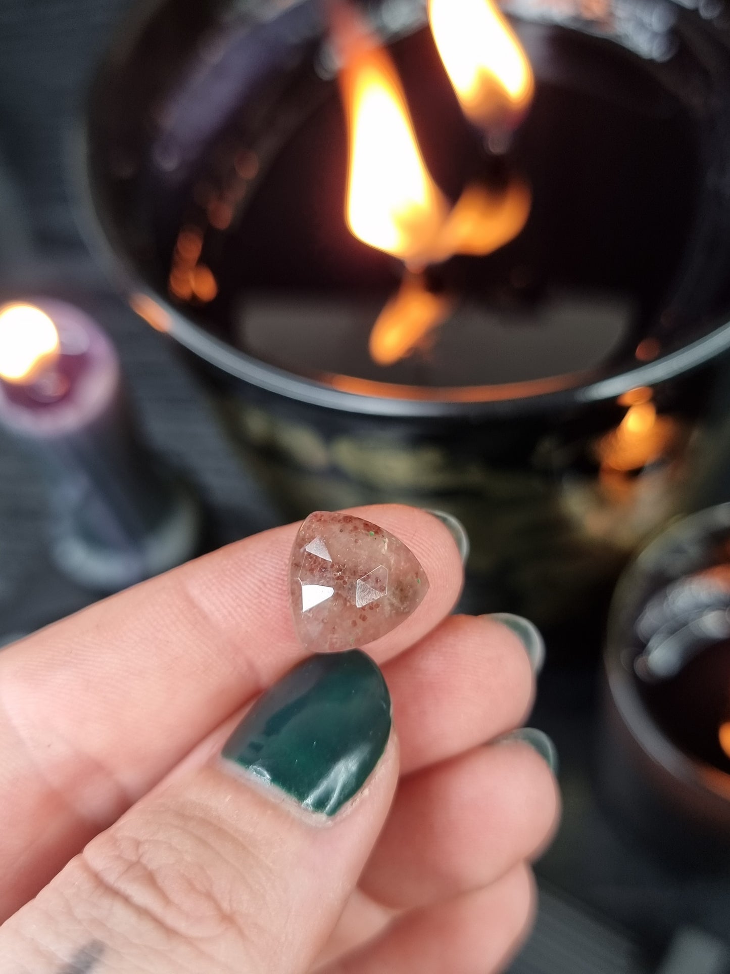 Smokey Quartz x Garnet Trillion PYP
