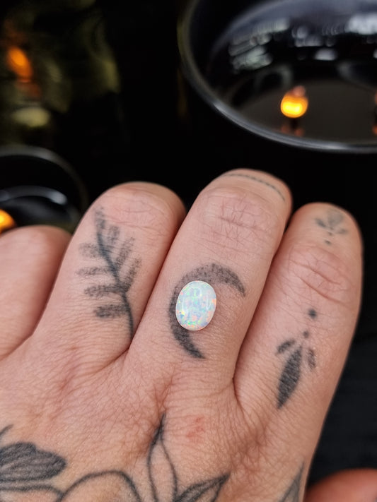 White Faux Opal Oval PYP