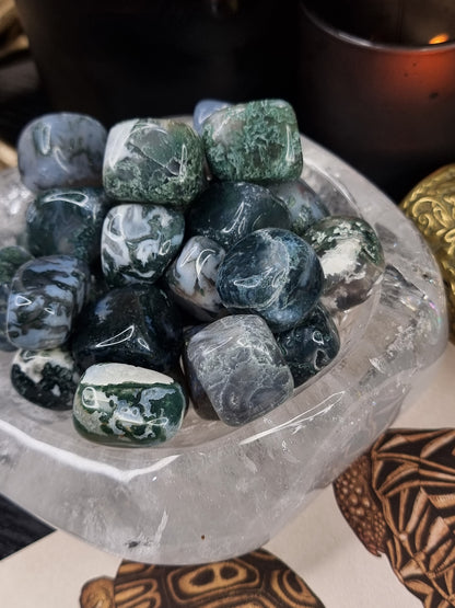 Moss Agate Tumble stone