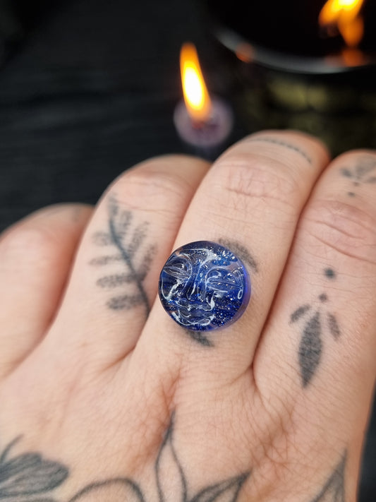 Blue Goldstone Doublet Moon Face PYP