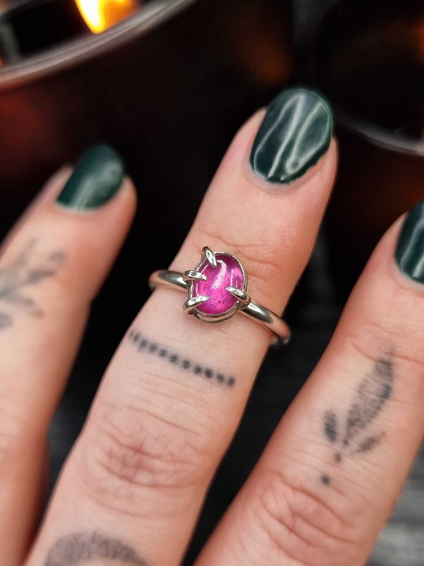 Pink Sapphire Clawed Ring (UK N 1/2)